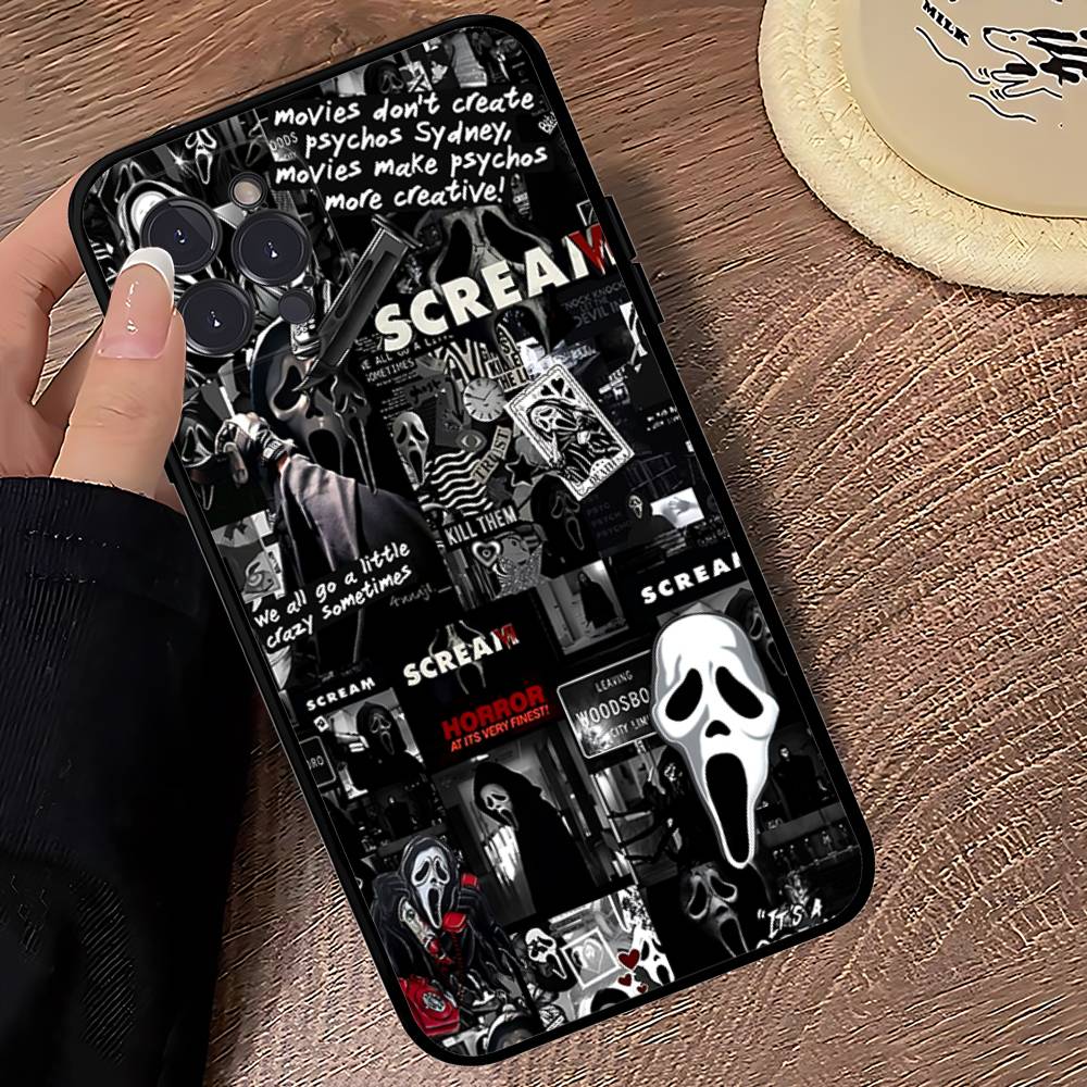 Ghost Face Art Scream Phone Case For IPhone 16 17 Air 15 14 13 12 11 Pro Max 16E Plus Fundas