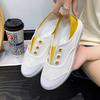 women classic height increased white canvas shoes lady casual spring street slip on shoes zapatos cool shoes a2193