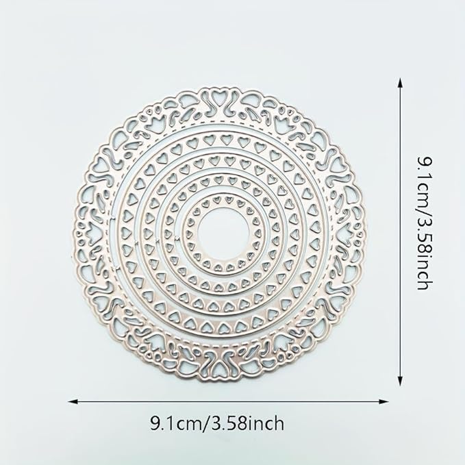 Round Heart Metal Die Cut, DIY Scrapbooking Embossing Stencil, Handmade Greeting Card Making Metal Cutting Dies, Gift Card Making Tools