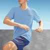 Skechers Letter Round Neck Pullover Comfortable Casual Sports Short Sleeve T-Shirt Men T-Shirts Temptation-Blue P224M084-00MU