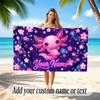 Axolotl Theme Quick Dry Beach Towel Custom Name Text Print Large Sand Resistant Towel Beach Vacation