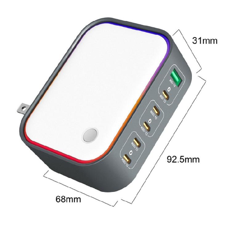 120W Technology Desktop Charging Adapter 6 Port Various Device Charging System with Overheating Protections for Phone