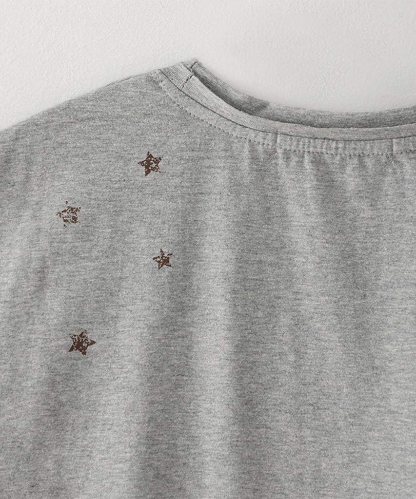 Beullusseonpeullawo Vintage 90S Star Crop Short Sleeve T-Shirt [Melange Gray]