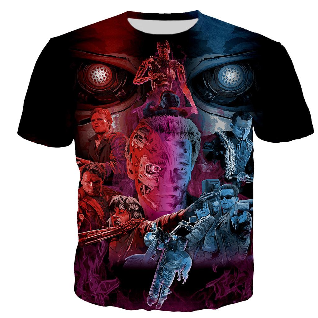 Terminator 3D Print TShirts Men Women Casual Fashion Streetwear Oversized Short Sleeve  Adult children's parent child Tshirt