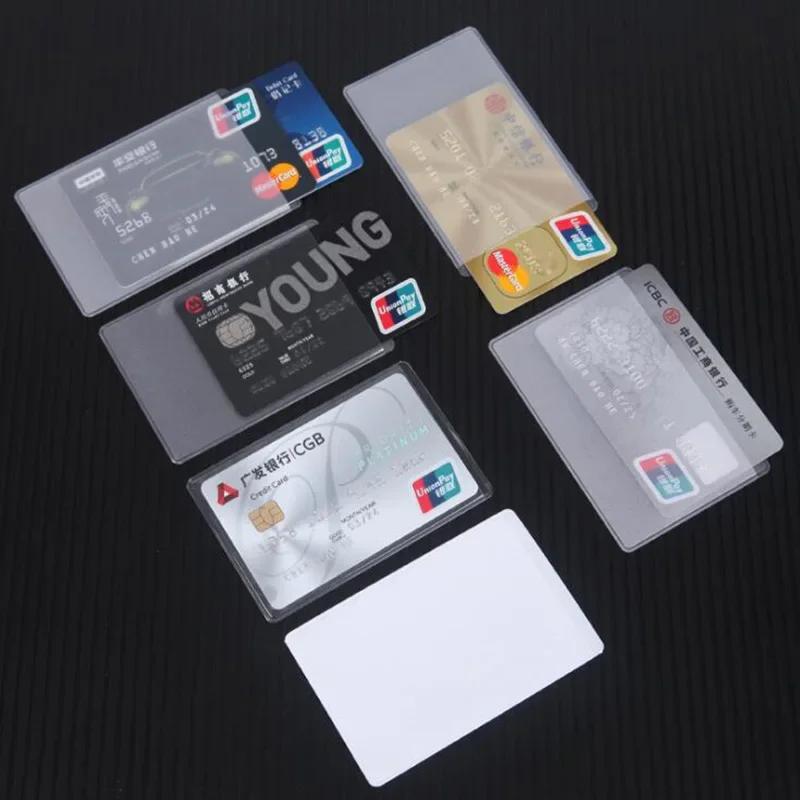 1/5/10PCS Transparent Card Cover Protective Holder PVC Waterproof Credit ID Business Card Protection Document Id Badge Case