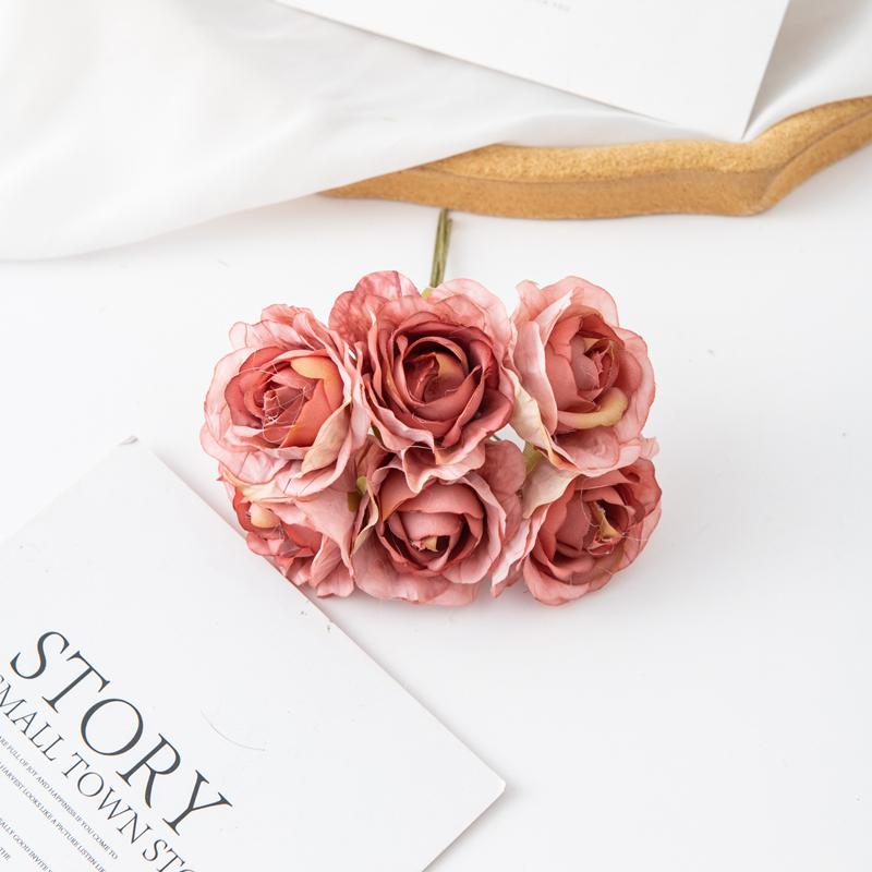 6/18Pcs Artificial Flower Silk Carnation Outdoor UV Protection Wedding Bridal Bouquet Christmas Diy Home Decortion Scrapbooking