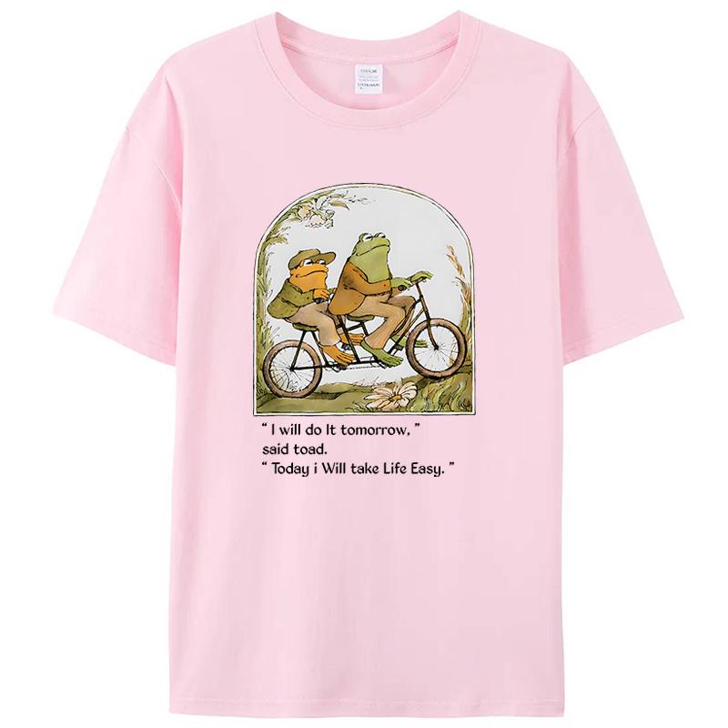 Frog And Toad Shirts I Will Do It Tomorrow Vintage Men's T Shirt Women Clothing Classic Tee Graphic T-Shirt Funny Tops