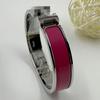 H Letter 12MM Enamel Titanium Steel Bracelet - European & American Fashion Bangle