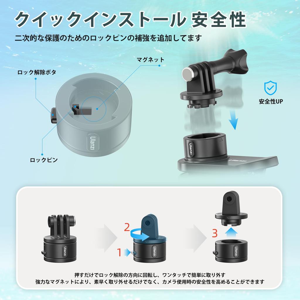 Ulanzi II Quick Release Clip Mount for POV GoPro Magnetic Backpack Mount Magnetic Universal Backpack Easy Compatible with Action Cameras such as Hero