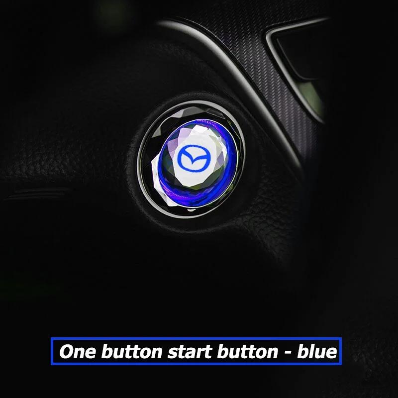 2025 Hot 1Pcs car Engine One Button Start Switch Stop Button Cover for Mazda 3 CX3 CX9 CX5 CX8 Mazda6 MX-5 CX30