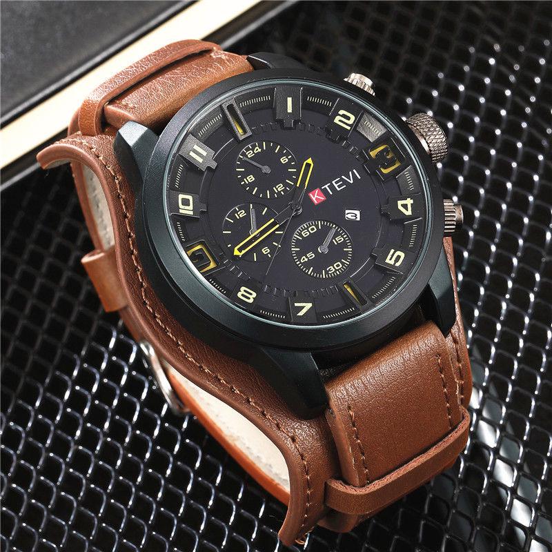 Men's Large Dial Quartz Watch with Date