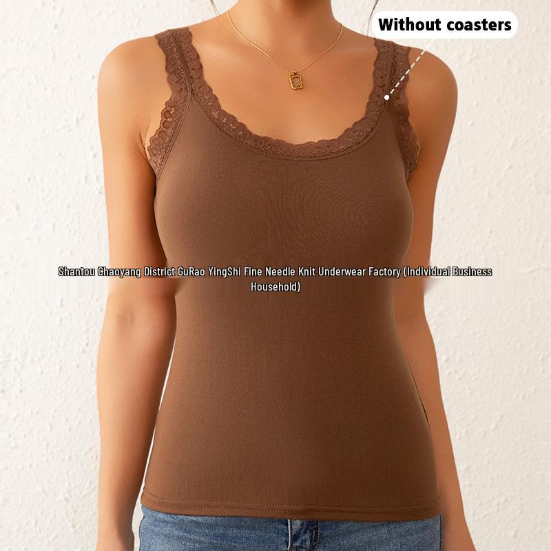 

Женский универсальный жилет с кружевной отделкой: Нижнее белье и верхняя одежда базового слоя, удобные и стройнящие. Extra Large коричневый