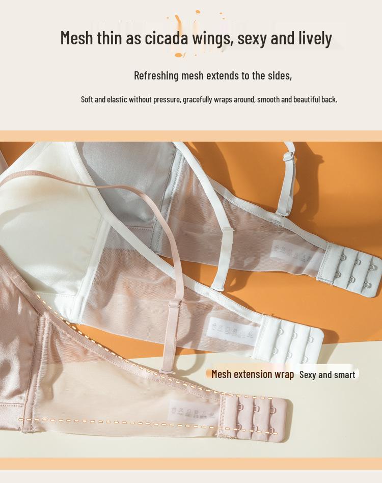 Breathable French Triangle Cup Mulberry Silk Underwear for Women - Satin Thin Section for Small Chest