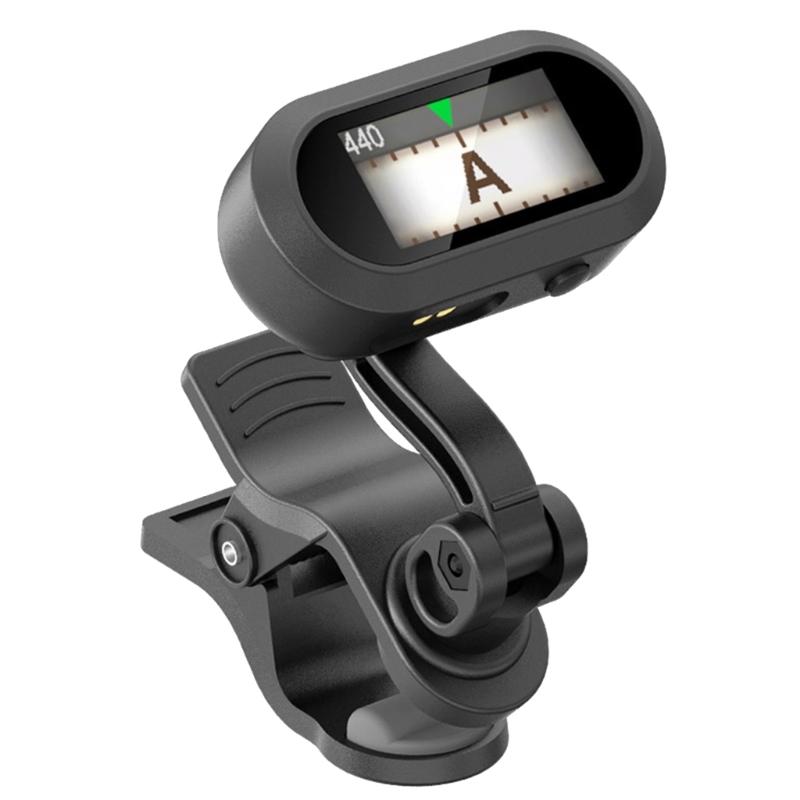 

Rechargeable Guitar Tuner, Chromatic Tuner, Clip on Tuner with TFT Screen, 360 Rotating Clip for Guitar Bass and Ukulele 1