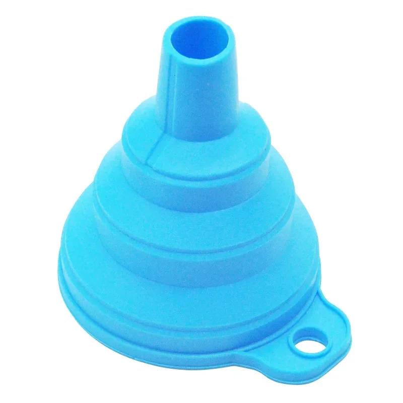 1/4PCS Silicone Collapsible Funnel Foldable Kitchen Long Neck Dispense Gadget Tool Filter Sorter Small Water Bottle Liquid Oil