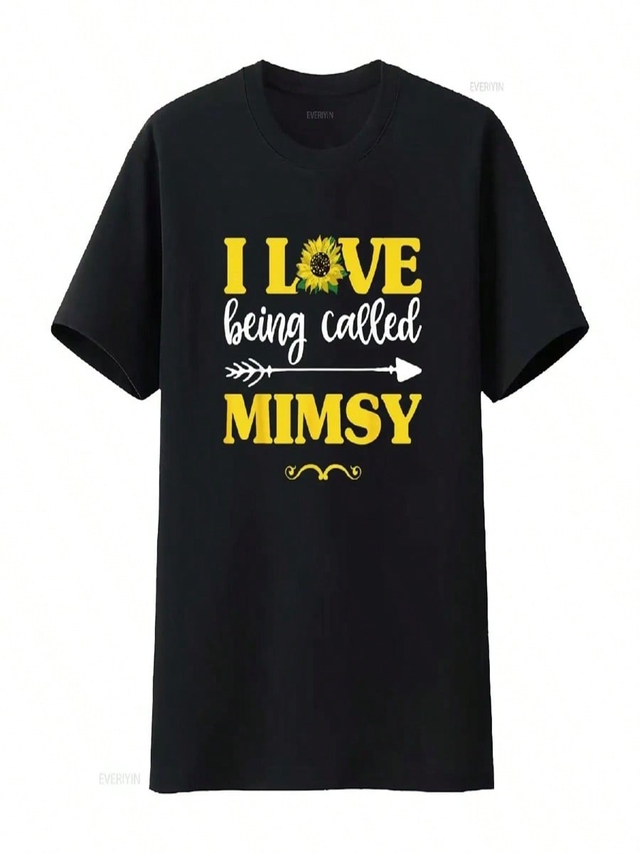 I Love Being Called Mimsy Sunflower T Shirt Fun Mothers Day Vintage Washed Slightly Streetwear Designer Clothes Comfortable S разноцветный