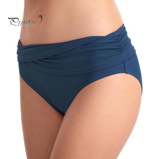 Slip de baie pentru femei, talie medie, cu acoperire completă, tip tankini, cu control al abdomenului, costum de baie