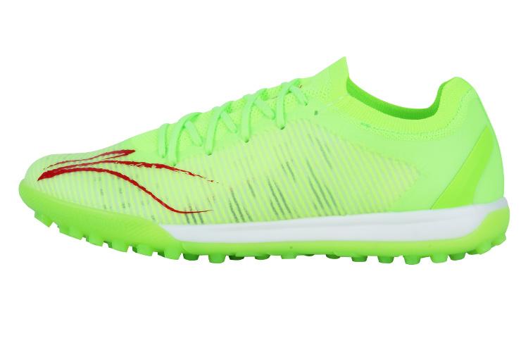 Li Ning Тканевые нескользящие и дышащие футбольные бутсы мужские неоново-зеленые ASTS001-4 43⅔