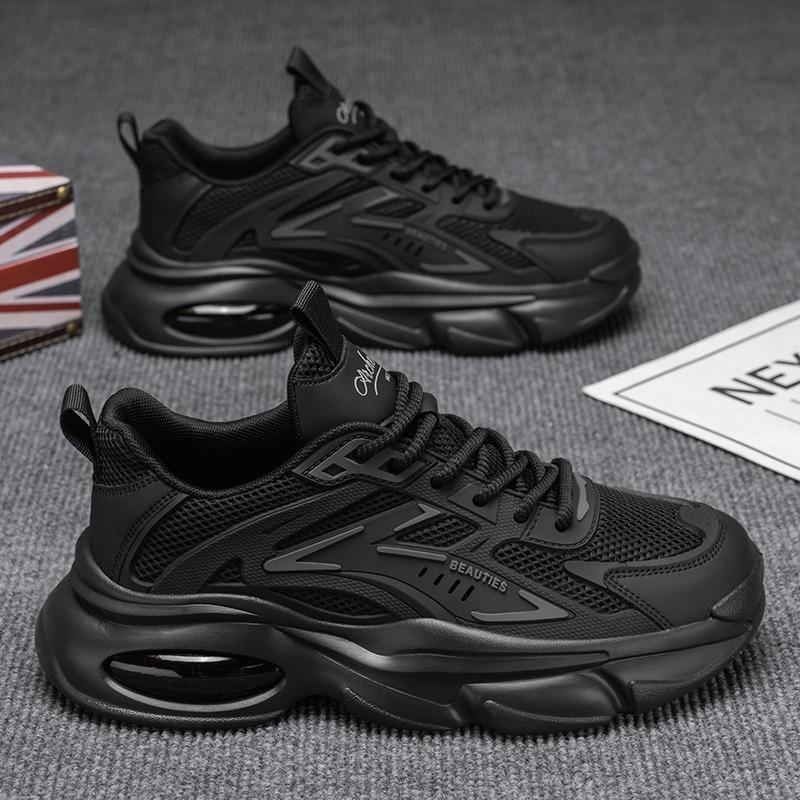 Men Breathable Thick Sole Chunky Casual Sports Running Walking Sneakers 39 чёрный