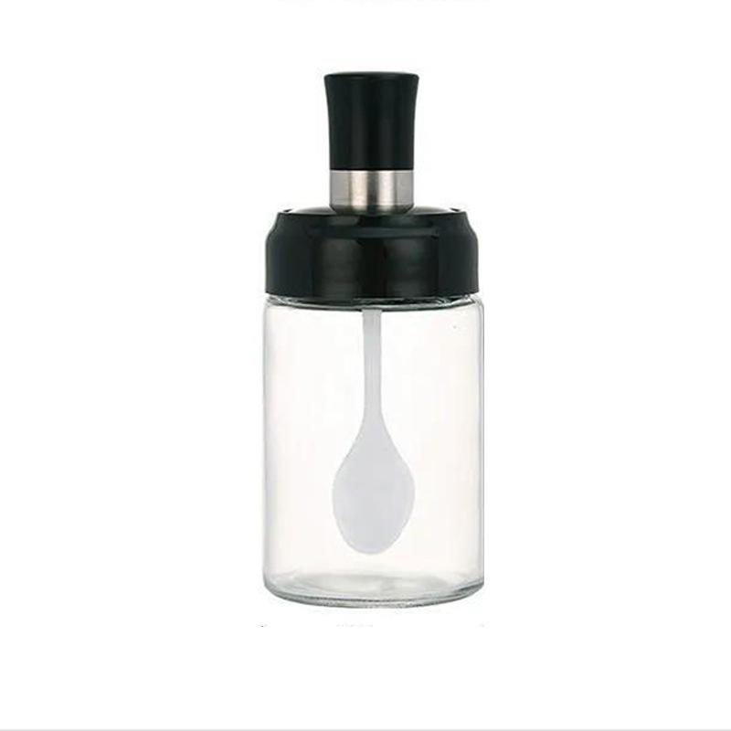 Kitchen seasoning jar, glass seasoning bottle, combination set, seasoning box, spoon lid, integrated salt tank, oil pot, seasoning jar