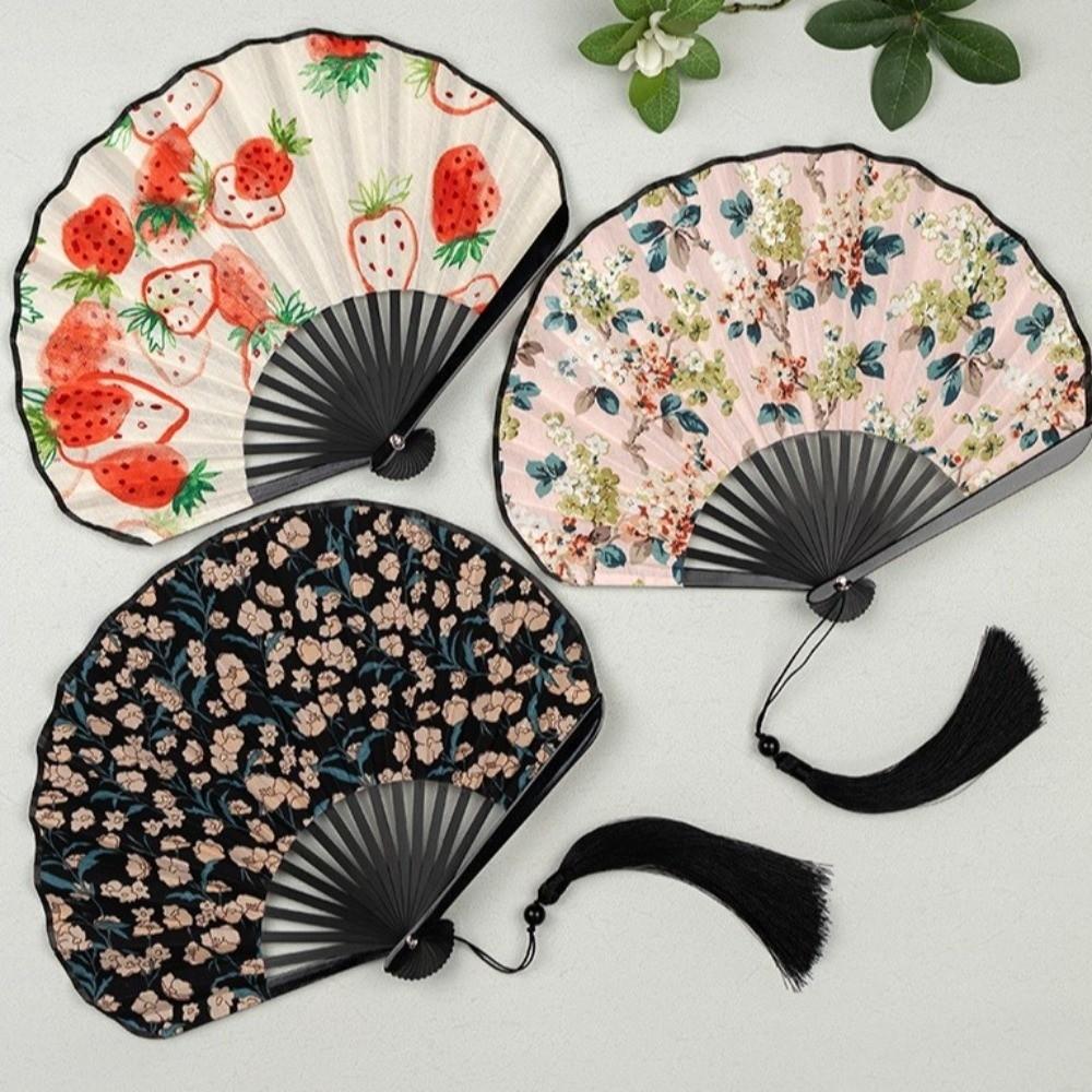 Creative Retro Mini Shell Fan Lightweight with Tassel Chinese Style Fan Portable Handheld Fan Party