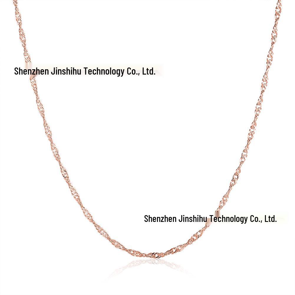 Gold-Plated Rose & White Gold Singapore Water Wave Necklace - Women's Popular Style