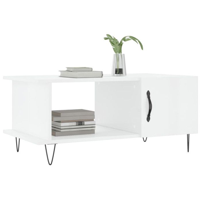 VidaXL Coffee Table High Gloss White 90x50x40 Cm Engineered Wood 829486