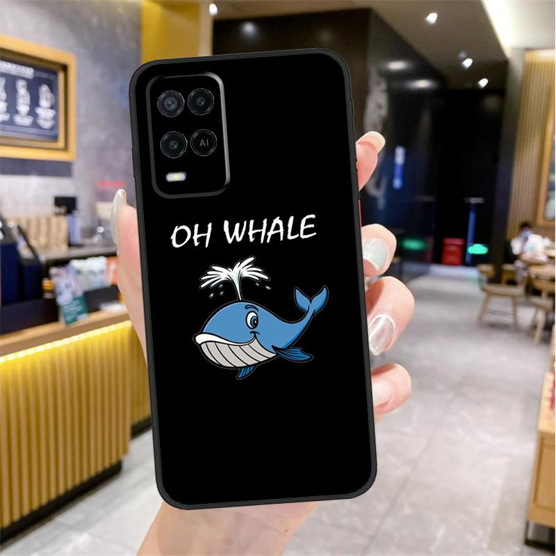 Whale Fish Wave Sea For OPPO A54 A74 A94 A5 A9 A31 A53 A52 A72 A15 A16 A17 A57 A77 A76 A96 A53S A54S A57S Case
