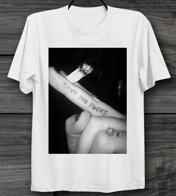 

Give No F*cks Weed Attitude High T-Shirt Top Retro Gift Unisex Men s Ladies XL