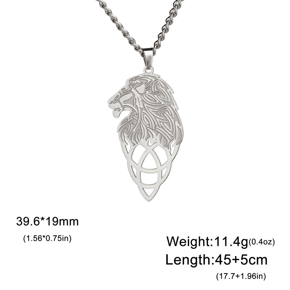 My Shape Lion King Crown Pendent Necklaces for Men Boys Stainless Steel Punk Animal Wolf Charms Choker Chains Hip Hop Jewelry