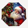 1pc Stained Glass Snowman Design Automatic Folding Umbrella, Portable 3-Fold Design with Iron Frame, Perfect for Outdoor Use, Festive Gift, Suitable f