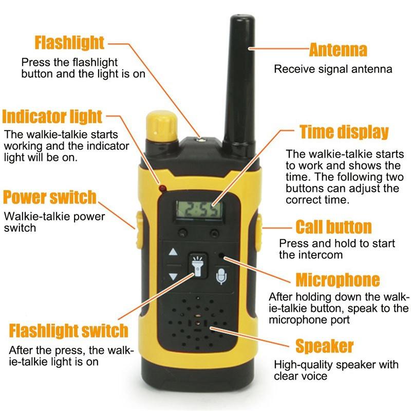 2PCS Walkie-talkie Remote Dual-use Radio Electronic Portable Children's Toys Girls Boys Camping Hiking Birthday Christmas Gifts [with LED Lighting]