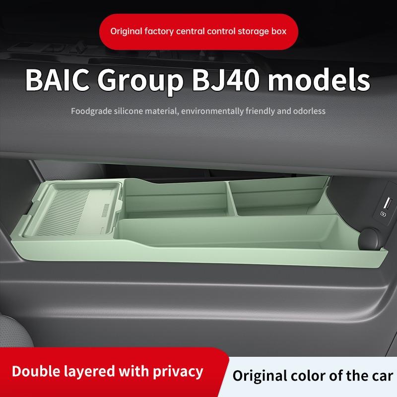 For BAIC BJ40 Central Lower Storage Box Black Hidden Organizer Tray Armrest Glove Box Car Interior 1PC Set