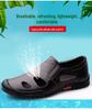 Men's Black Genuine Leather Breathable Slip-On Loafers