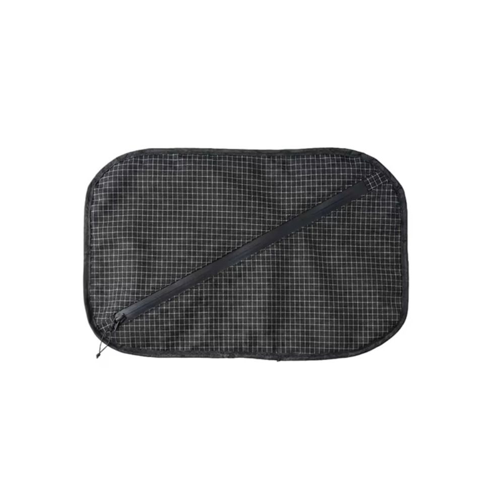 Grid Pattern Pillow Storage Bag 2-in-1 Camping Headrest Durable Travel Pouch Camping Sleep