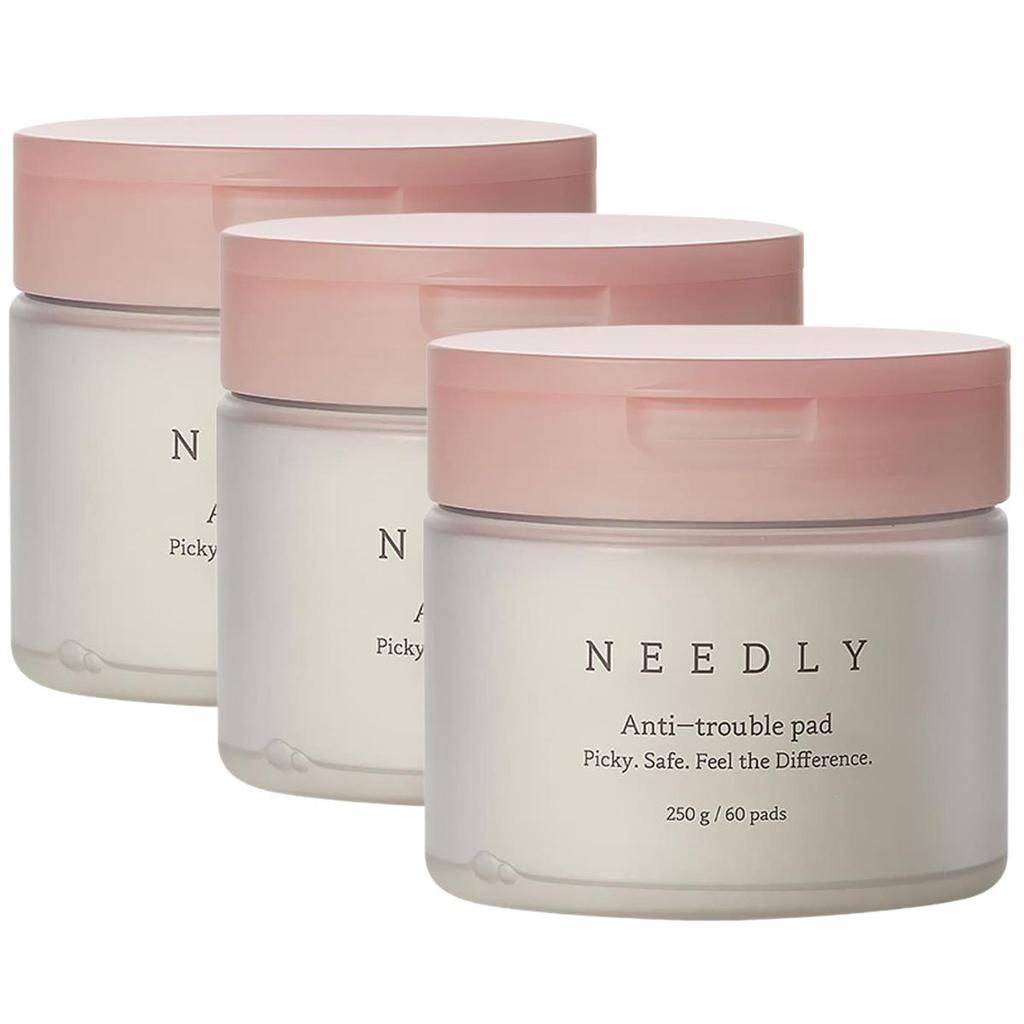 NEEDLY Anti-Trouble Pad Exfoliating & Pore Clearing Skin Refiner 250g (60 Pads) - 3 Pack