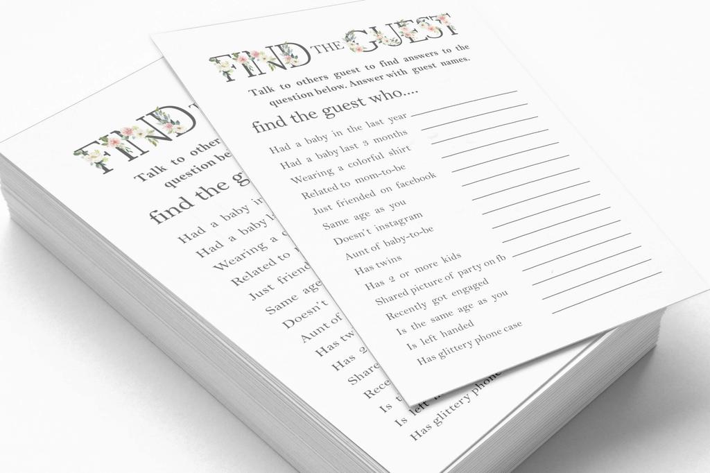 Inkdotpot Gender Neutral Baby Shower Game Set Of 50 Baby Alphabet ABC Game Party