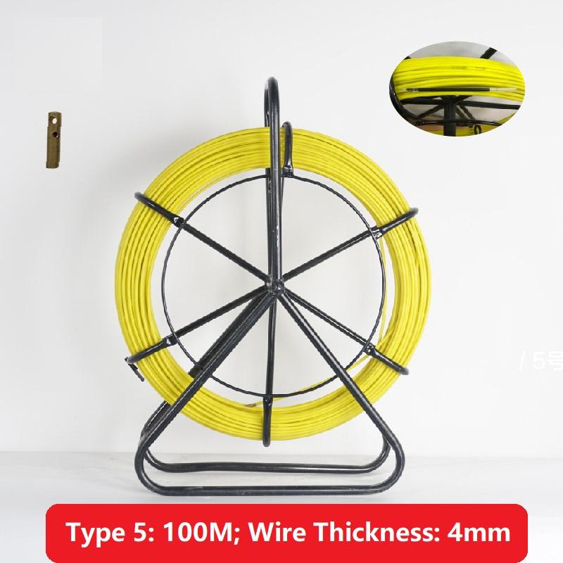 

4/5/7мм 100м Електрична машина для протягування дроту Скловолоконний дріт Кабель Протяжна штанга Стрічка для протягування кабелю Протяжка для кабелю Лідер
