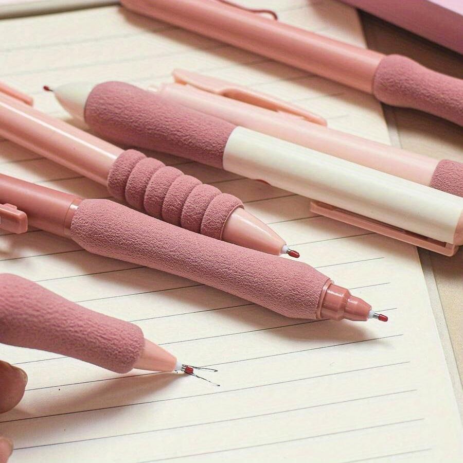 6 ks/sada 0,5mm zasouvací gelové pero, Kawaii papírnictví, Roztomilá pera, Černá gelová pera, Estetická pera, Školní potřeby