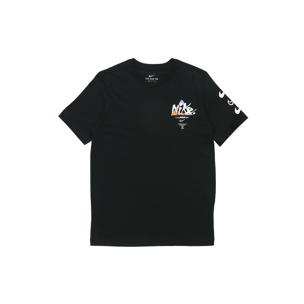 Nike Contrast Letter Print Sports T-Shirt Men Tops Black DB6136-010