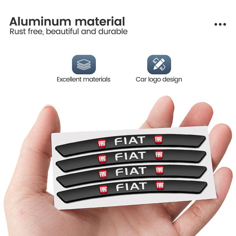 4Pcs Car Styling Wheel Rim Aluminum Logo Sticker Wheel Hub Decals For Fiat Abarth 500 124 125 595 Punto Bravo Scorpion Ducato