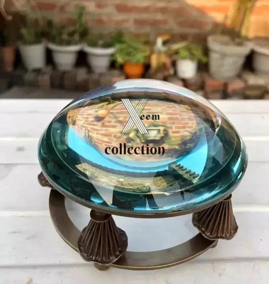 

Antique Map magnifier, Brass Nautical 4 Magnifying Glass Paperweight Desk коричневий