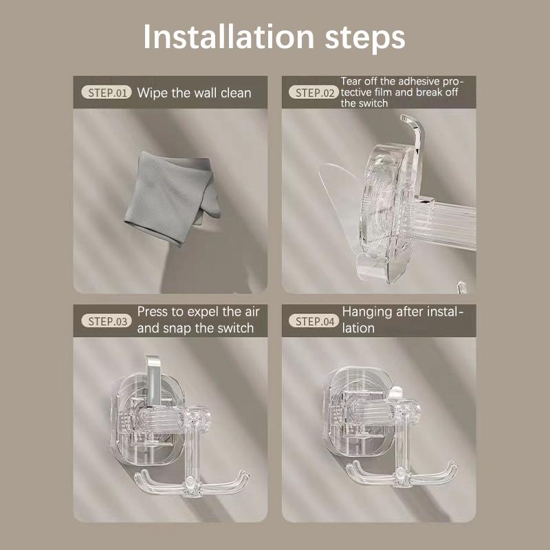 Suction Cup Six-Claw Swivel Hook- 360Dgree Rotating Six-Claw Suction Cup Hook,Kitchen Utensil Holder 360 Degrees Rotating Folding