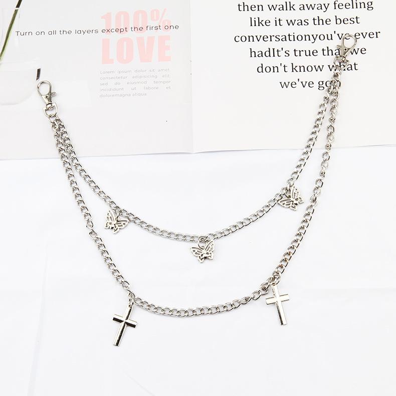 

Пояс женский крутой цепочка бабочка украшение панк ремень, цепочка для брюк аксессуары Jk униформа хип-хоп украшения