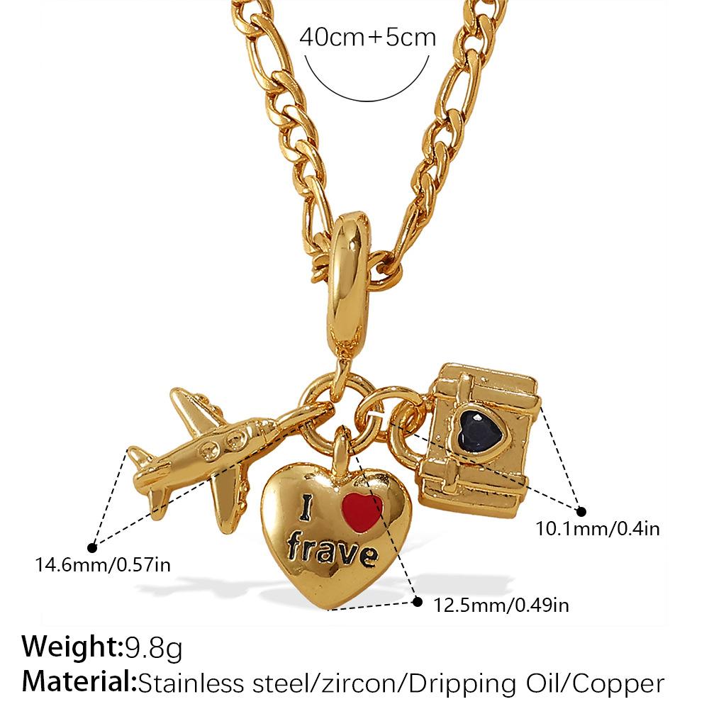 Urlaubsstil DIY Flugzeug Koffer Anhänger Halskette leichter Luxus High-End Design Kette Schmuck Damen