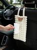 Luxury Quilted Car Tissue Box, Cute Bear Pattern – Hanging Tissue Bag, Large Capacity, Soft Fabric, Car Decor Accessory