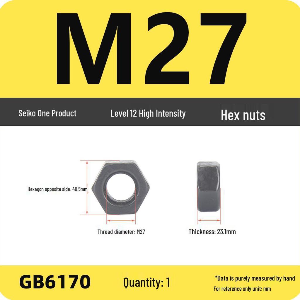 Black Galvanized Nickel-Plated Iron Hex Nut Screw Cap, GB Grades 4.8/8.8/12.9, Sizes M4/M5/M6/M8