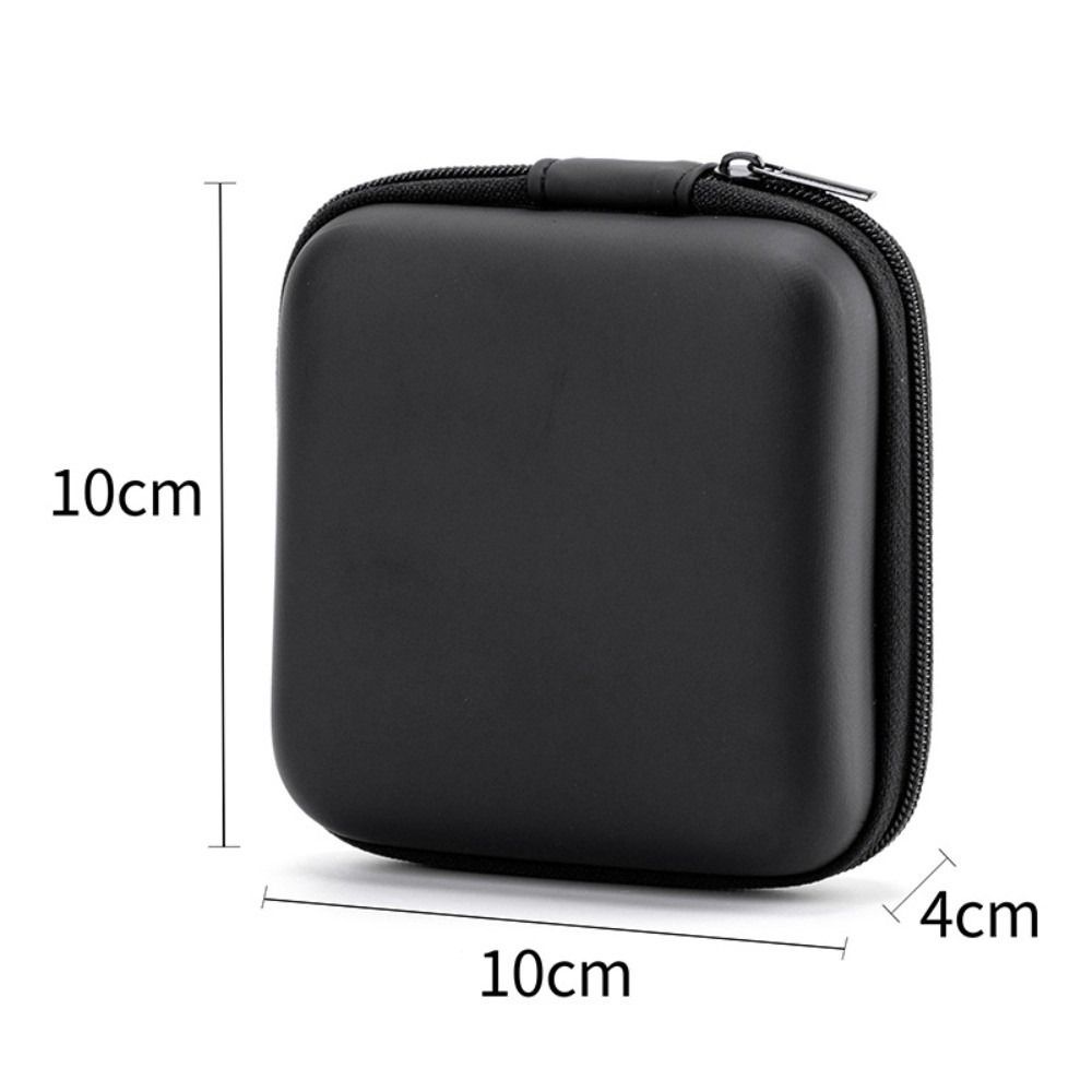 Durable Mini EVA Storage Box Black Portable Pouch Carrying Bag Zipper Earphone Case for Earphone