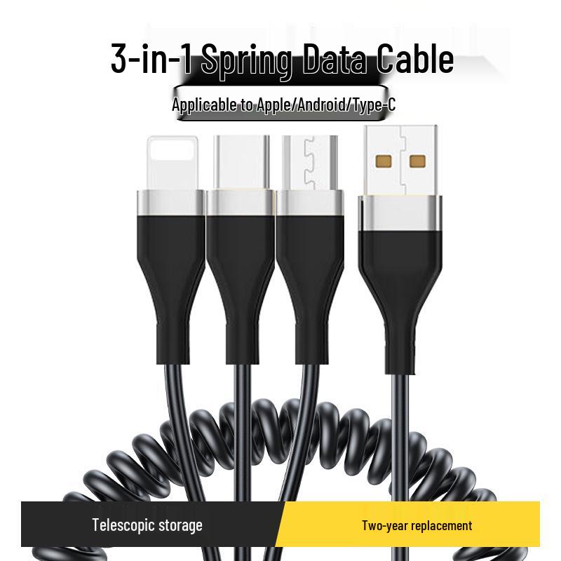 120W Super Fast Charging 3-in-1 Data Cable for Car: Compatible with Huawei and Apple 14