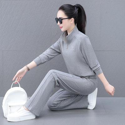 Damen Modischer Stehkragenpullover und Sportbekleidung in Übergröße Lässiger zweiteiliger Anzug - Frühling/Herbst 2025 Kollektion